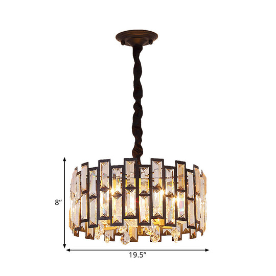 Modern Gold Round Crystal Ceiling Chandelier - 6/5 Lights Bedroom Hanging Lamp 19.5’/16’ Wide