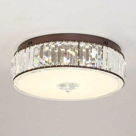 Contemporary Clear Crystal Led Flush Mount Ceiling Lamp - 19.5/23.5 Wide