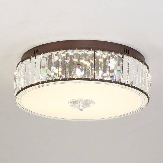 Contemporary Clear Crystal Led Flush Mount Ceiling Lamp - 19.5/23.5 Wide