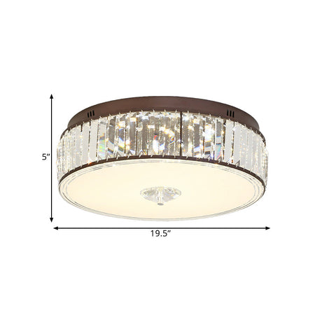 Contemporary Clear Crystal Led Flush Mount Ceiling Lamp - 19.5’/23.5’ Wide