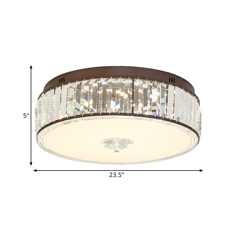 Contemporary Clear Crystal Led Flush Mount Ceiling Lamp - 19.5/23.5 Wide