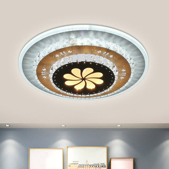 Led Flush Mount Ceiling Light - Crystal White Gardenia/Loving Heart/Windmill Design For Bedroom / A