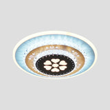 Led Flush Mount Ceiling Light - Crystal White Gardenia/Loving Heart/Windmill Design For Bedroom