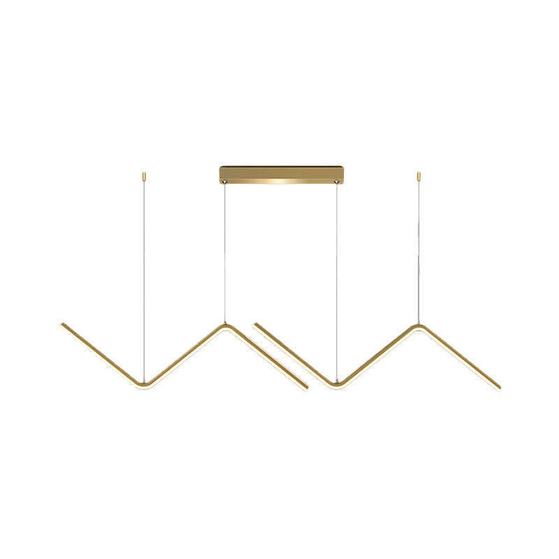 Modern Black/Gold Led Multi-Light Ceiling Fixture With Thin Metal Suspension And Warm/White Glow