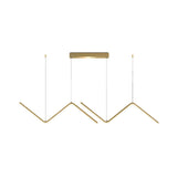 Modern Black/Gold Led Multi-Light Ceiling Fixture With Thin Metal Suspension And Warm/White Glow