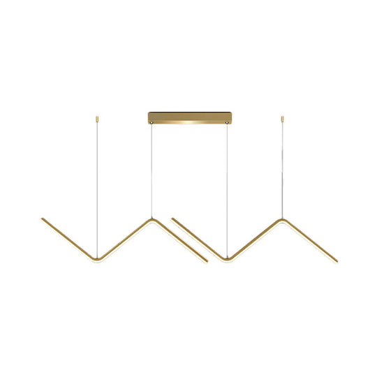 Modern Black/Gold Led Multi-Light Ceiling Fixture With Thin Metal Suspension And Warm/White Glow