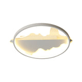 Modern Metal Flush Mount Led Ceiling Light In Black/White - Warm/White 16.5’/20.5’ Diameter
