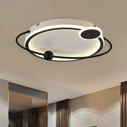Contemporary Gold/Black Led Flush Ceiling Light Warm/White 19’/23.5’ Dia’ Or ’Modern Dia