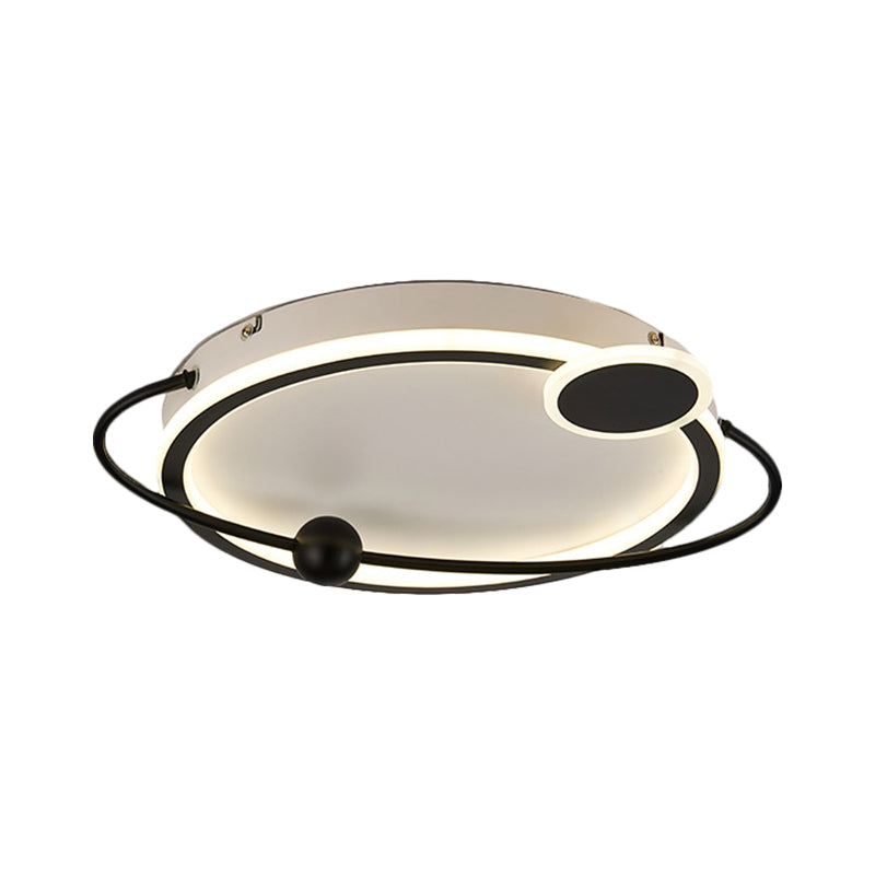 Contemporary Gold/Black Led Flush Ceiling Light Warm/White 19’/23.5’ Dia’ Or ’Modern Dia