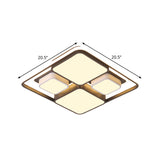 Modern Flush Mount Led Ceiling Lamp Metallic Black & White 16.5’/20.5’/35.5’ Length