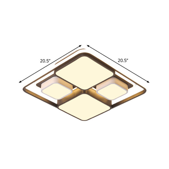 Modern Flush Mount Led Ceiling Lamp Metallic Black & White 16.5’/20.5’/35.5’ Length