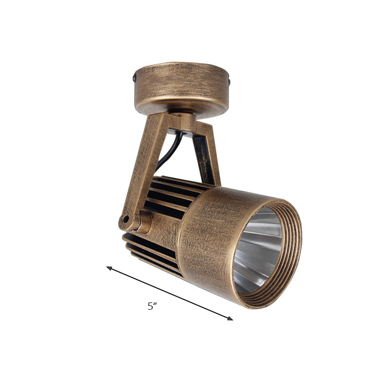 Antique Style Brass Ceiling Light Fixture - Metal Led Bedroom Semi-Flush Mount Adjustable 3’/5’