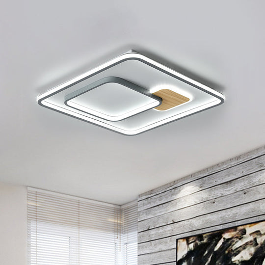 Modern Led Ceiling Light With Metal Shade In Warm/White - 16.5’/20.5’/35.5’ Sizes Available