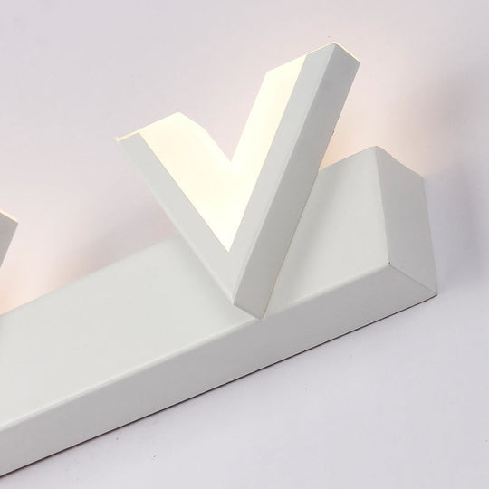 Modern V-Shaped Led Vanity Light: Acrylic Bathroom Mirror Lamp (2/3-Light Warm/White)