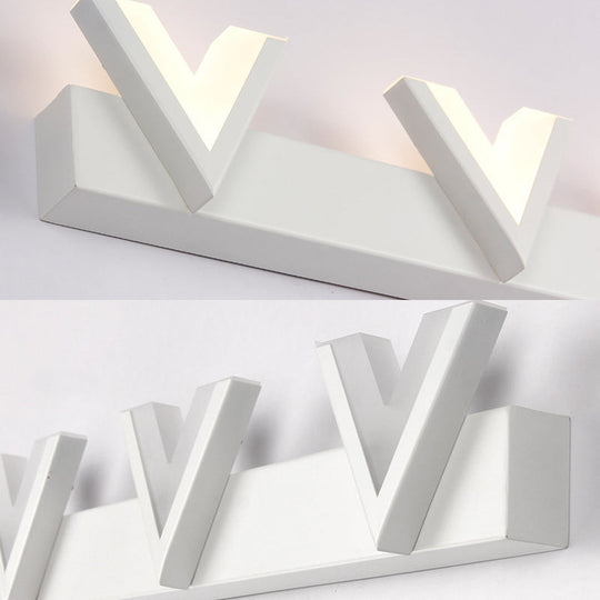 Modern V-Shaped Led Vanity Light: Acrylic Bathroom Mirror Lamp (2/3-Light Warm/White)