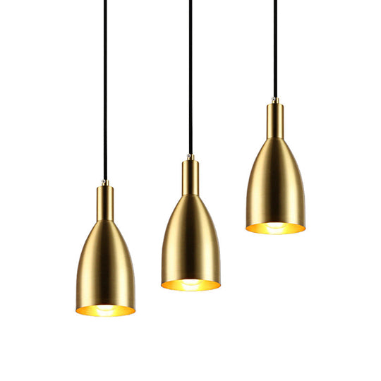 Retro Stylish Metallic Pendant Lighting - Brass Finish Bottle Design 1 Light Living Room Hanging