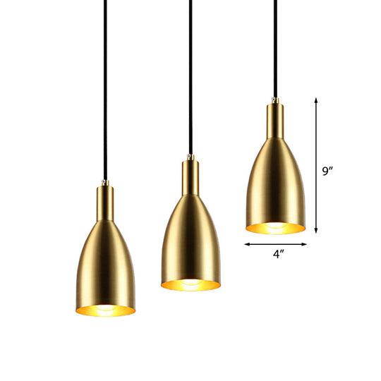 Retro Stylish Metallic Pendant Lighting - Brass Finish Bottle Design 1 Light Living Room Hanging
