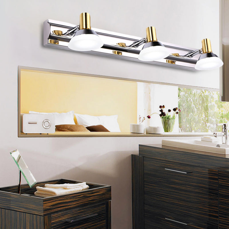 Modern Stainless Steel Wall Light With Acrylic Cone Shade - 2/3 Lights Warm/White Lighting 3 /