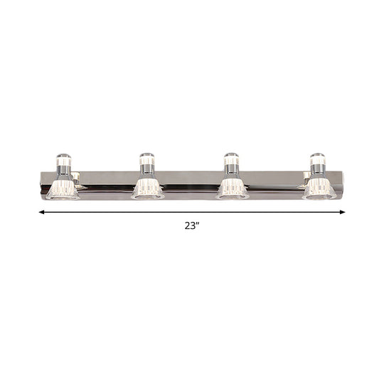 Conic Sconce Light - Contemporary Style Aluminum Vanity Lighting With 2/3/4 Warm/White Lights For