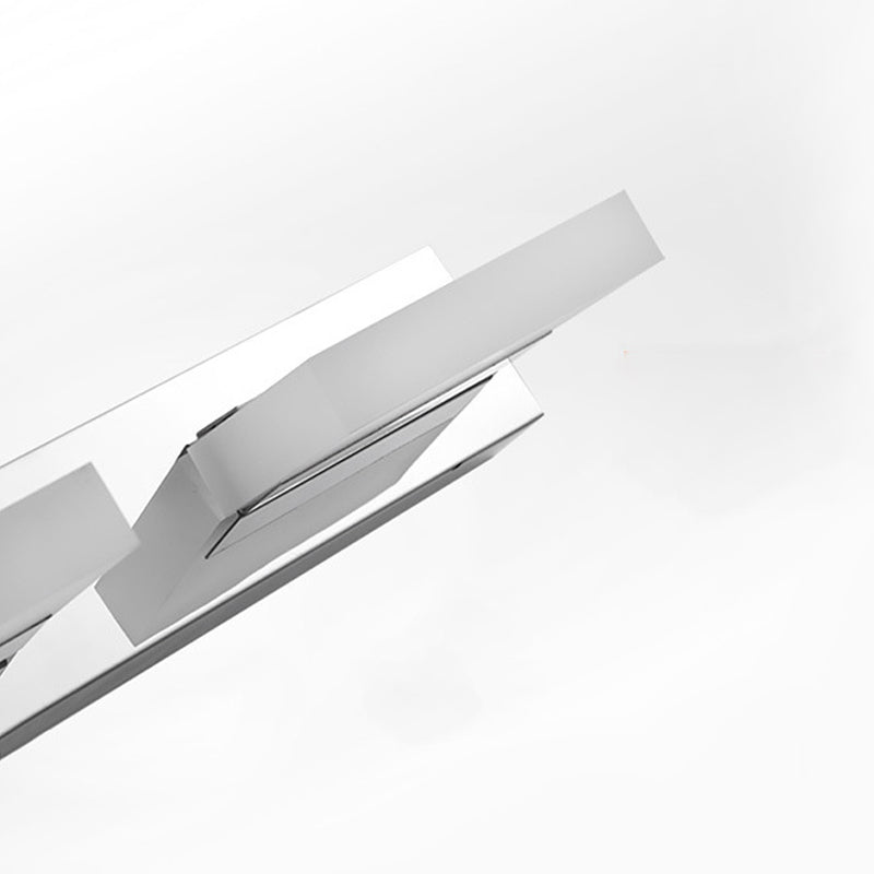 Chrome Wall Sconce With Brick Acrylic Shade For Bathroom Vanity - Choose From 2/3/5 Warm White