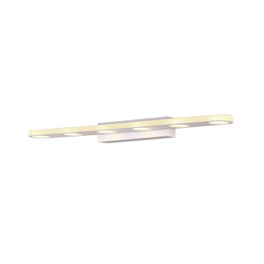 Oblong Bathroom Led Vanity Light Acrylic 4/6 Lights Simplicity Wall Mounted Mirror Lighting In