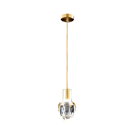 Modern Gold Led Mini Crystal Pendant With Dragonfly Ornaments