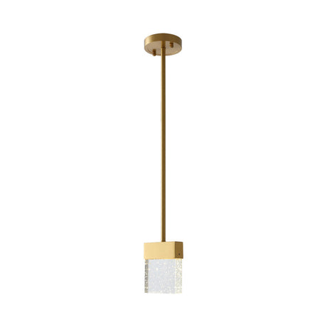 Modern Mini Crystal Pendant Ceiling Light For Dining Room - Clear Led Downlight With Bubble Cuboid
