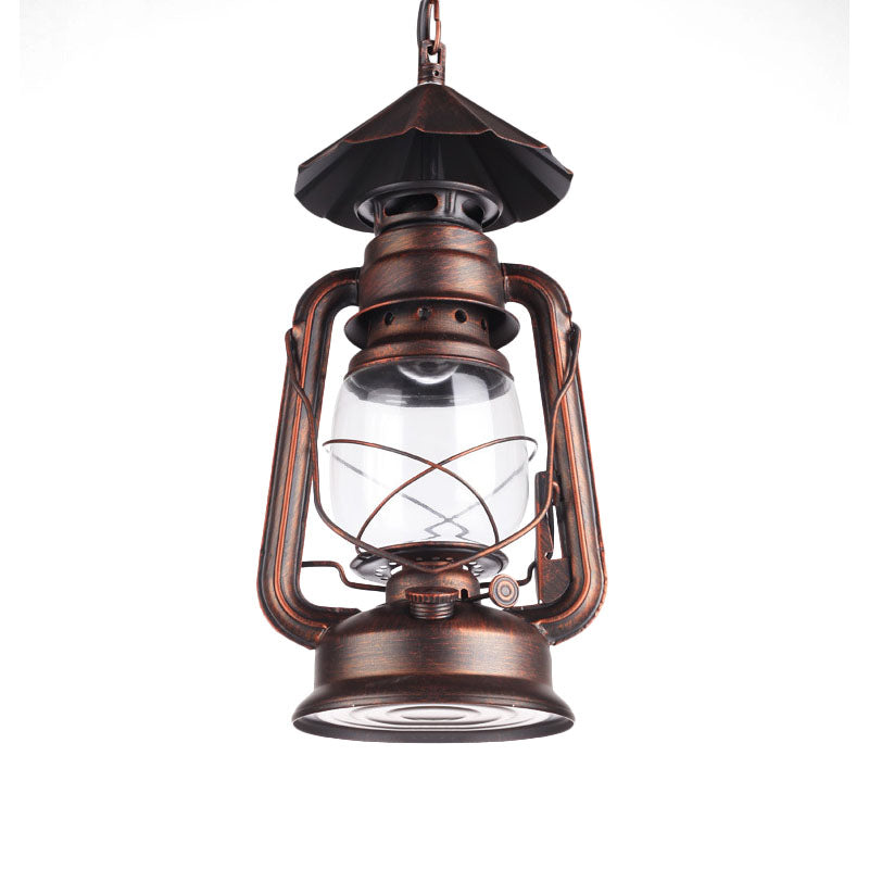 Industrial Single Light Pendant With Clear Glass And Vintage Finish For Indoor Use