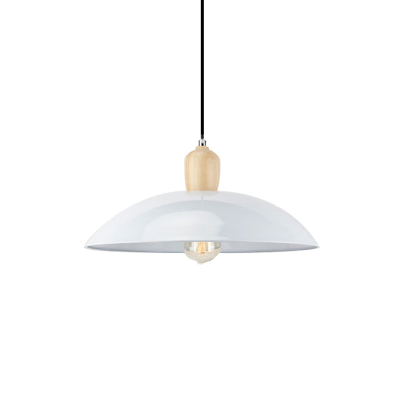 Modern Bowl Ceiling Pendant Light In Black/White 12.5’/16’ Diameter