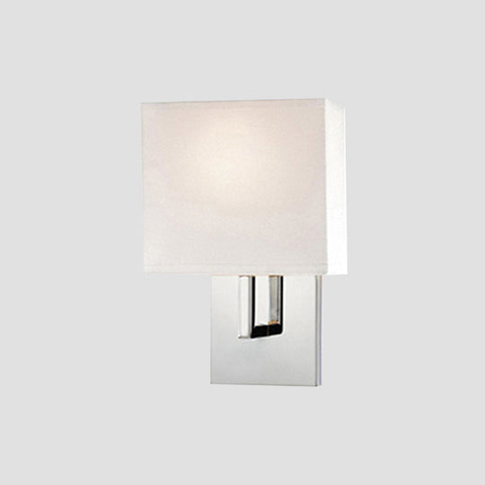 Modern Fabric Drum Wall Mount 1 Light Sconce In Black/White