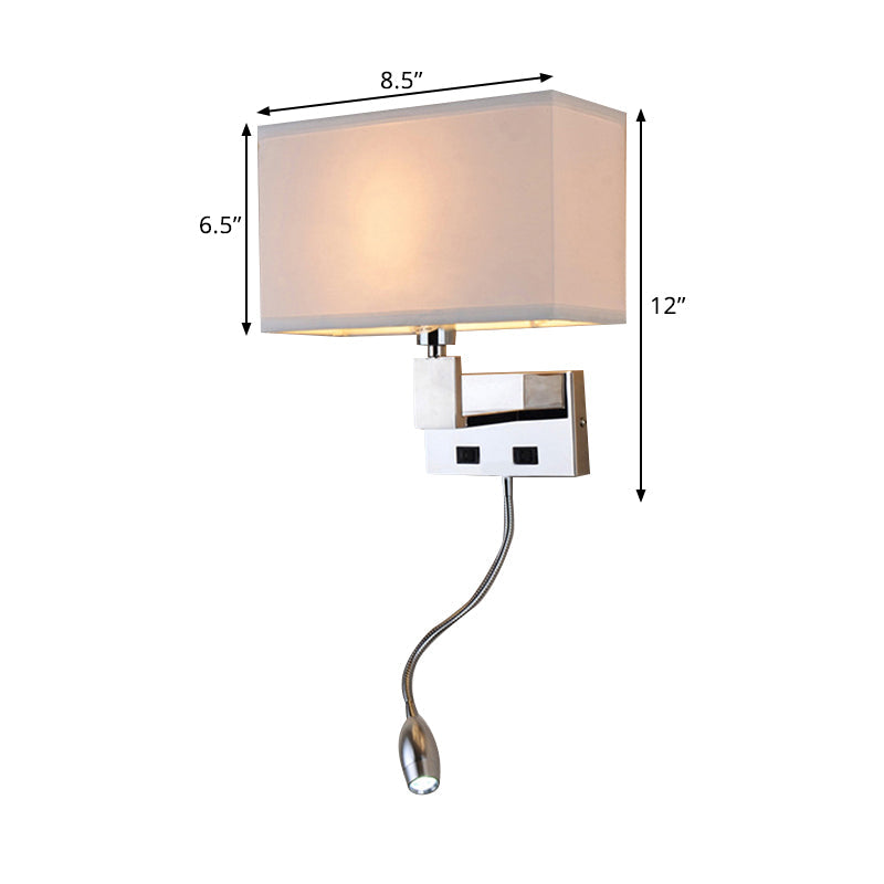 Modern Beige Fabric Led Wall Sconce With Spotlight