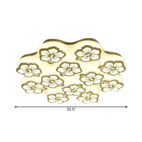 Blossom Acrylic Led Flush Mount Ceiling Light: Simple & Elegant 5/7/12 Head Options In
