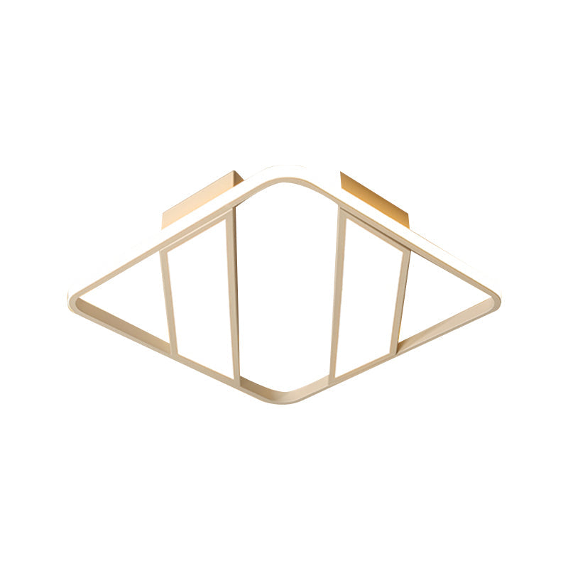 Modern Symmetrical Trapezoid Shade Flush Light Fixture - Black/White Integrated Led Ceiling Mount