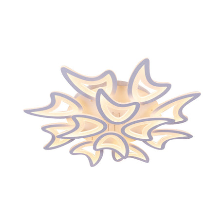 Contemporary Ceiling Lamp With Led Leaves Acrylic Shade And Multiple Light Options