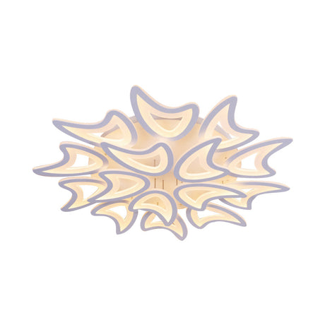 Contemporary Ceiling Lamp With Led Leaves Acrylic Shade And Multiple Light Options