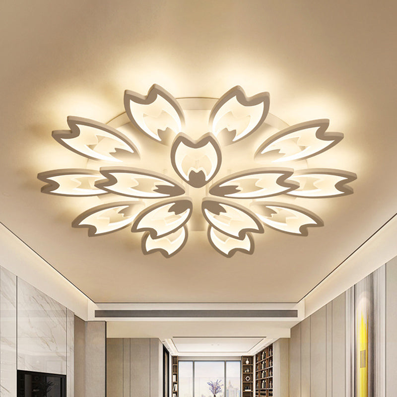 Contemporary Led Ceiling Light With Acrylic Buds - Warm/White/Natural Options 3/5/9 - Head Flush