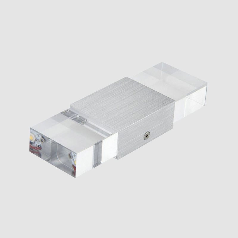 Modern Rectangular Acrylic Led Wall Sconce In Silver - Warm/White Light