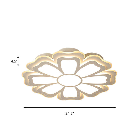 Modern Creative Flower Flush Mount Light With Acrylic Diffuser - Led Bedroom Ceiling In Warm/White