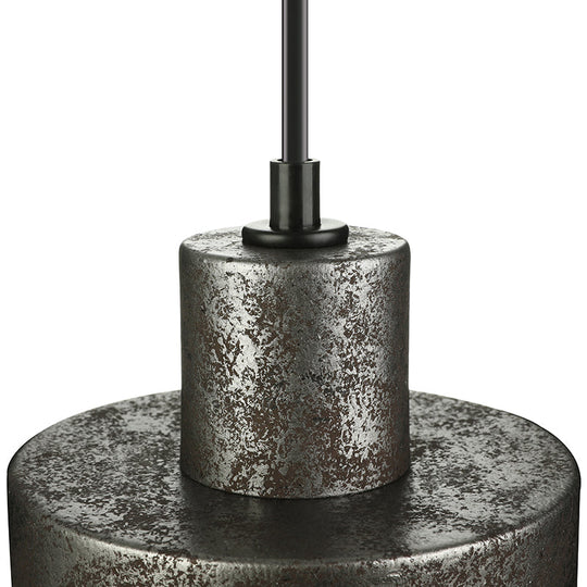 Industrial Style Iron Pendant Light Fixture - 4-Light Aged Black Shade Indoor Hanging Lighting