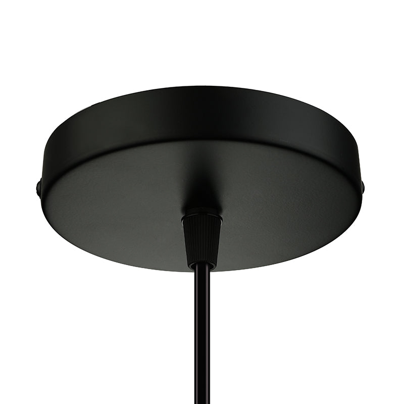 Industrial Style Iron Pendant Light Fixture - 4-Light Aged Black Shade Indoor Hanging Lighting