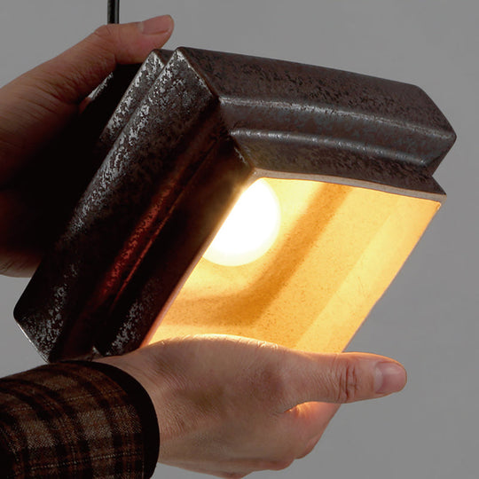 Industrial Style Iron Pendant Light Fixture - 4-Light Aged Black Shade Indoor Hanging Lighting