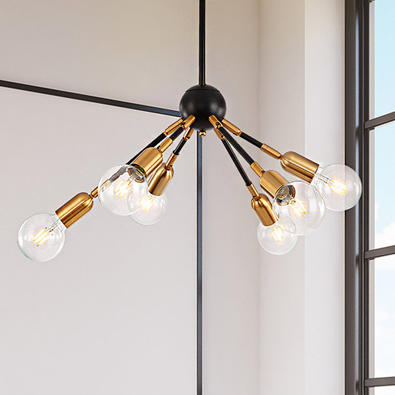 Modern Gold Metal Chandelier - Abstract Design With Multiple Lights Hanging Ceiling Lamp For