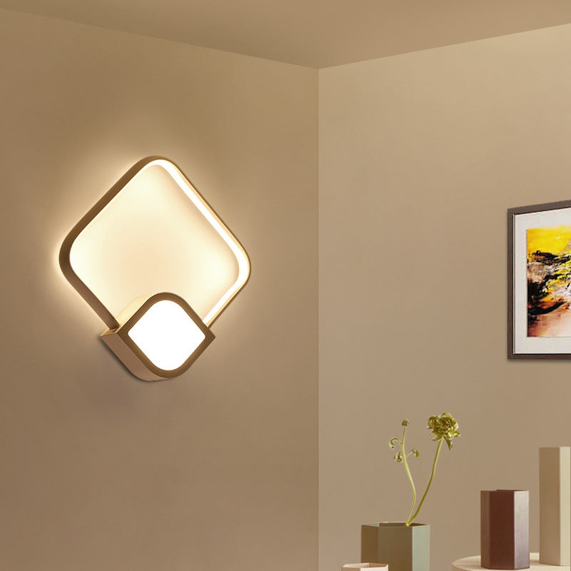 Contemporary Led White Wall Sconce Light For Living Room