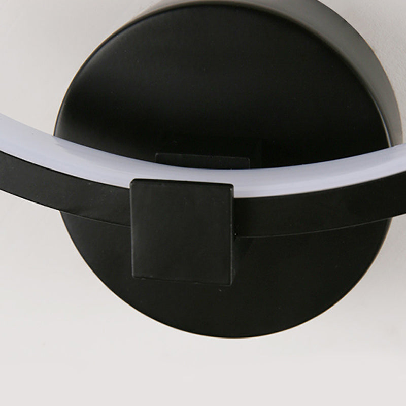 Minimalist Acrylic Ring Wall Lamp With Led White/Black Mountain Shade