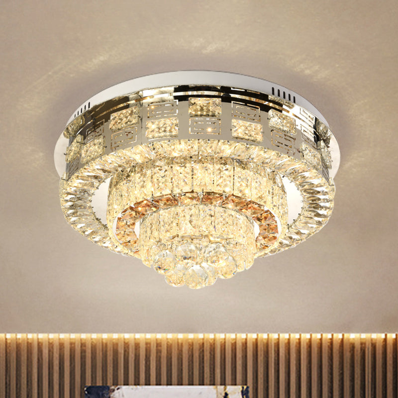 Crystal Ceiling Mount Led Flush Lamp With Contemporary Design