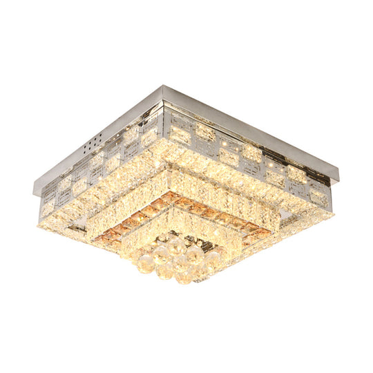 Crystal Ceiling Mount Led Flush Lamp With Contemporary Design