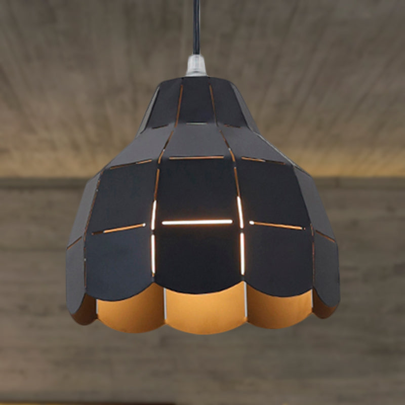 Modern Nordic Metal Pendant Light - Black/Gray/White/Yellow/Blue Folded Design 1 Dining Room