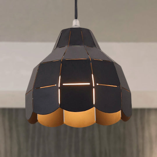 Modern Nordic Metal Pendant Light - Black/Gray/White/Yellow/Blue 1 Foldable Dining Room Hanging Lamp