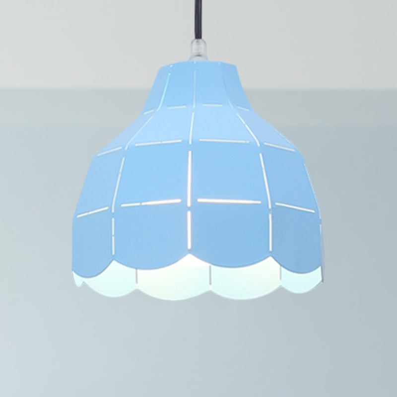 Modern Nordic Metal Pendant Light - Black/Gray/White/Yellow/Blue 1 Foldable Dining Room Hanging Lamp