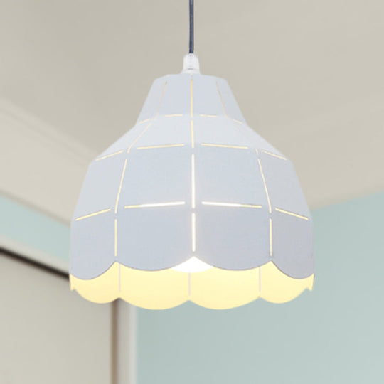 Modern Nordic Metal Pendant Light - Black/Gray/White/Yellow/Blue 1 Foldable Dining Room Hanging Lamp